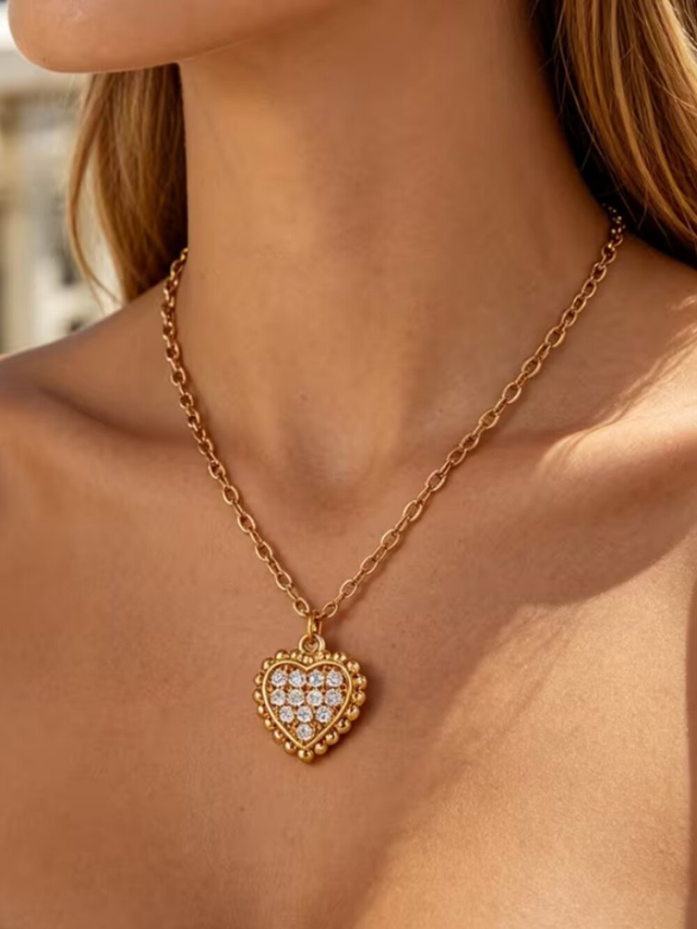 18K Gold Womens 2ct Diamond Heart Pendant Necklace Ladies New 18K Silver Jewelry
